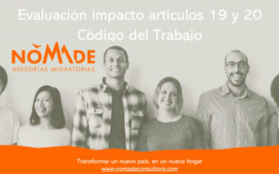 Evaluación impacto artículos 19 y 20 Código del Trabajo (ojo con mayúsculas y minúsculas…esta es la forma correcta)